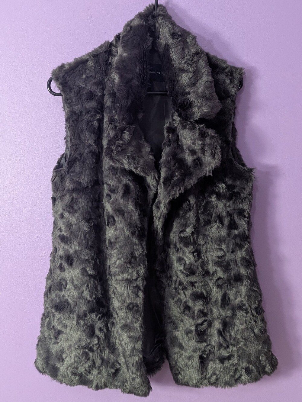 French Connection Womens 6 Plush Faux Fur  Open Front Vest